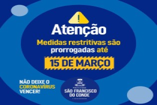 Coronavírus: Medidas restritivas são prorrogadas até 15 de março
