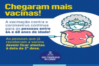 São Francisco do Conde segue vacinando pessoas de 64 a 60 anos contra o coronavírus