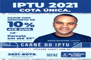IPTU 2021 com 10% de desconto até 31 de maio