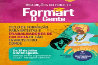 Estão abertas as inscrições do projeto FormArt d’ Gente para fazedores de cultura