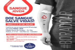 Participe da Campanha ‘Sangue Jovem’ e ajude a salvar vidas