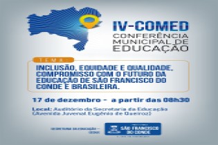 SFC promove a IV Conferência Municipal de Educação, dia 17 de dezembro
