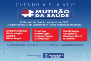 Mutirão da Saúde retoma as ações dia 10 de janeiro