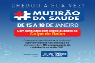 Prefeitura divulga novo roteiro de transportes para o Mutirão da Saúde no Caípe