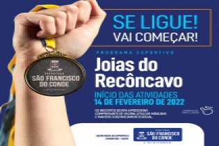 O Programa Esportivo Joias do Recôncavo tem início em 14 de fevereiro. Confira as modalidades, horários e locais