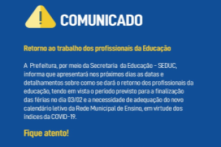 SEDUC - Retorno ao trabalho dos profissionais da Educação