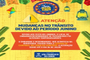 Mudanças no trânsito devido ao período junino