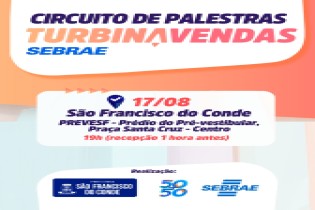 Circuito de Palestras Turbina Vendas acontece no dia 17 de agosto