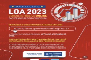 Prefeitura abre consulta pública online para elaboração da Lei Orçamentária Anual (LOA) 2023
