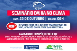 Seminário Bahia no Clima acontece no dia 25 de outubro