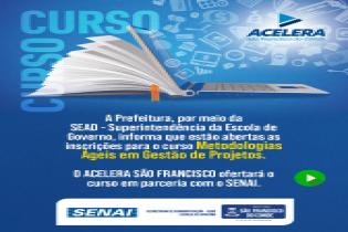 SEAD – Superintendência da Escola de Governo, informa que estão abertas as inscrições para o curso Metodologias Ágeis em Gestão de Projetos