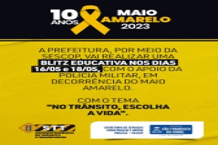 Maio Amarelo: São Francisco do Conde terá ação de conscientização no trânsito