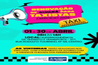 Prefeitura de São Francisco do Conde inicia renovação de alvará para taxistas – Exercício 2025