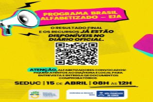 Resultado do Programa Brasil Alfabetizado – EJA é divulgado no Diário Oficial