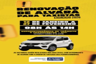 Prefeitura de São Francisco do Conde inicia renovação de alvará para taxistas – Exercício 2026